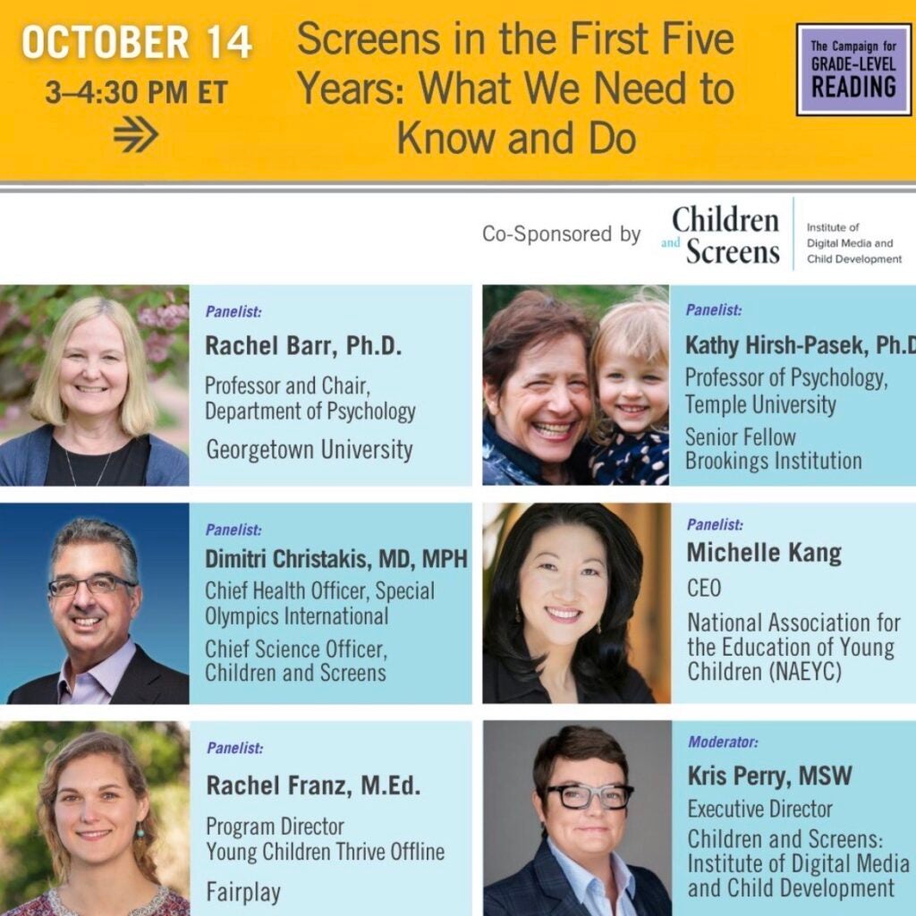 Screens in the First Five Years: What We Need to Know and Do